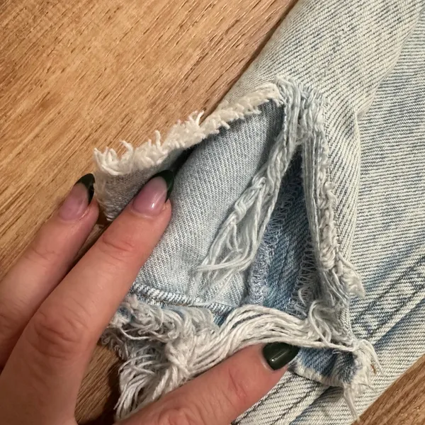 Abercrombie & Fitch | Woman's‎ Distressed High Rise Acid Wash Blue Mom Jeans, 26 - Image 4