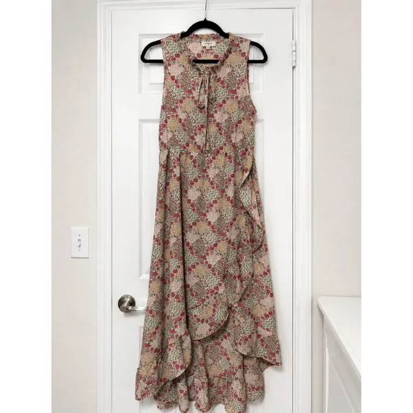 Umgee Floral High Low Maxi Dress Boho Cottagecore Prairie Sleeveless Small - Image 2