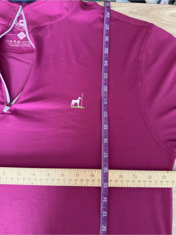Proud 90 Golf is Fun Men’s XL Quarter Zip Pullover Magenta Golf Athletic Outdoor - Image 7
