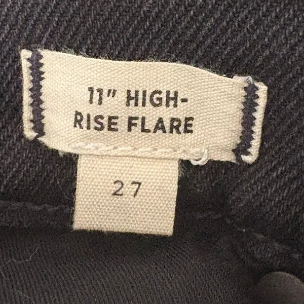 Madewell Black Denim 11” High Rise Flare Jeans Sz 27 - Image 6