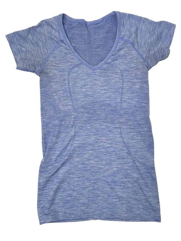 Lululemon Run: Swiftly Tech V Neck Heathered Lullaby Blue Size 6 - Image 9