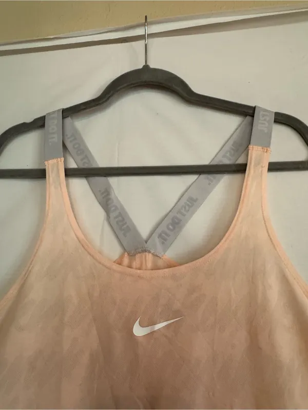 Nike Peach Athletic Tank with Gray Crossback Straps - Image 2