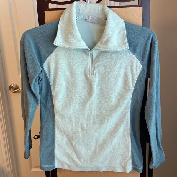 NWOT M Columbia green two toned fitted fleece pullover - Image 2
