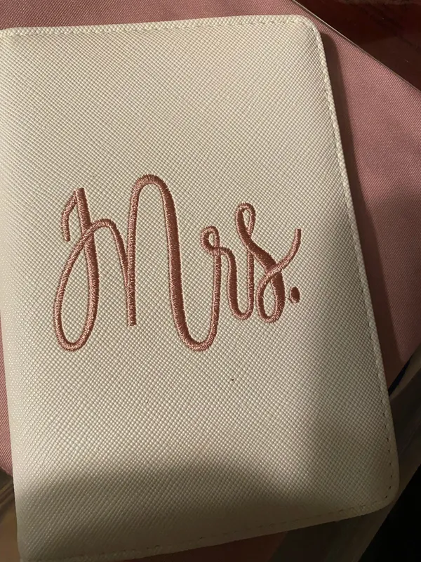 NEW Mrs. passport wallet white with embroidered letters. - Image 2