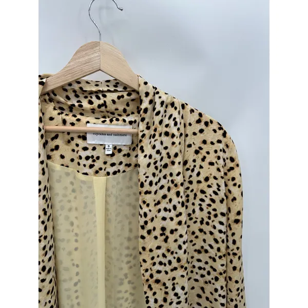 Cupcakes And Cashmere Womens Cheetah Print Long‎ Duster Cardigan Size S Artsy - Image 6