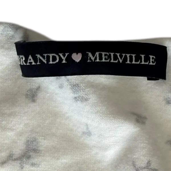Brandy Melville White with Black Flowers‎ Short Sleeve Top - Image 3