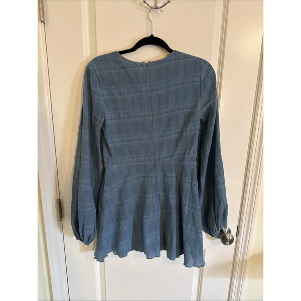 Revolve Tularosa Ryland Mini Dress Dusty Blue Size Small Boho - Image 3