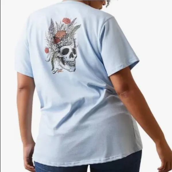 Ariat Women's Rebar CottonStrong Roughneck Graphic T-Shirt size medium blue​​ - Image 2