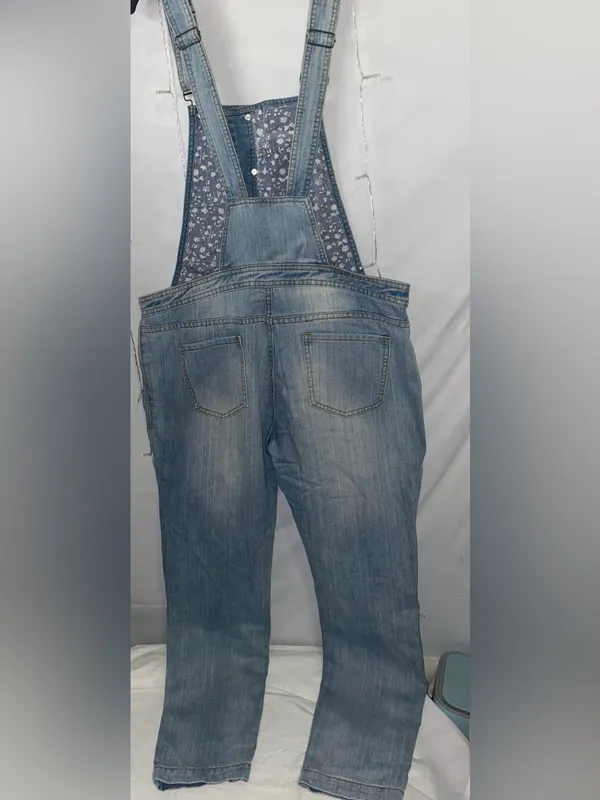 Light Wash Denim Overalls Blue Size 10 - Image 7