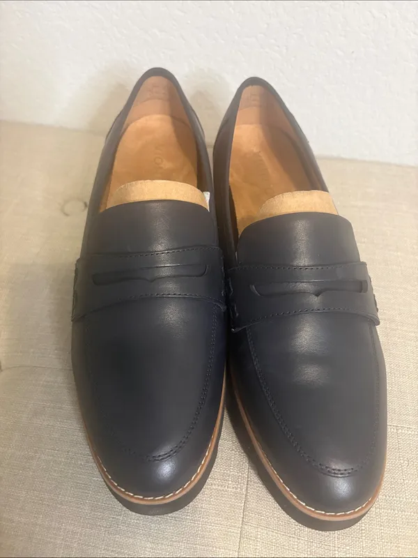 Vionic Cheryl II Lug Penny Loafers -navy blazer Leather Orthotic Support size11 - Image 6