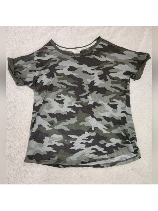 Lucky Brand Womens Green Camo Pajamas Lounge Top Sz Small & Bottoms Sz Small - Image 3