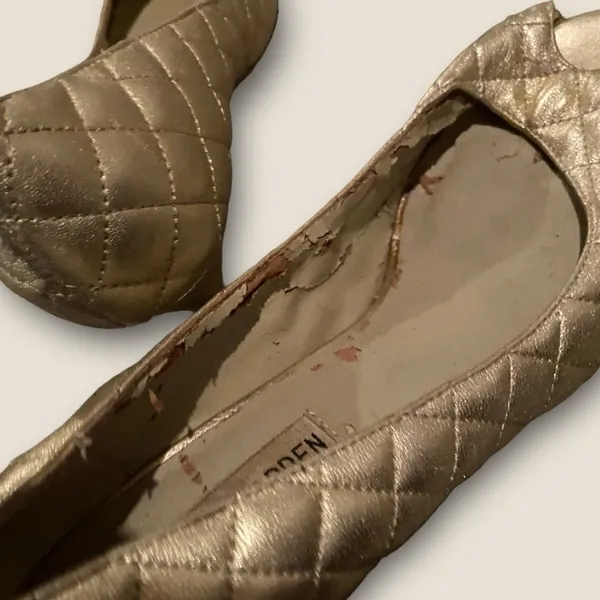 Steve Madden Open Toe Heels Gold 6.5 - Image 5