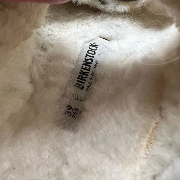 Birkenstock Arizona Shearling Sandals Suede Stone Coin Size 8.5 US 39 - Image 7