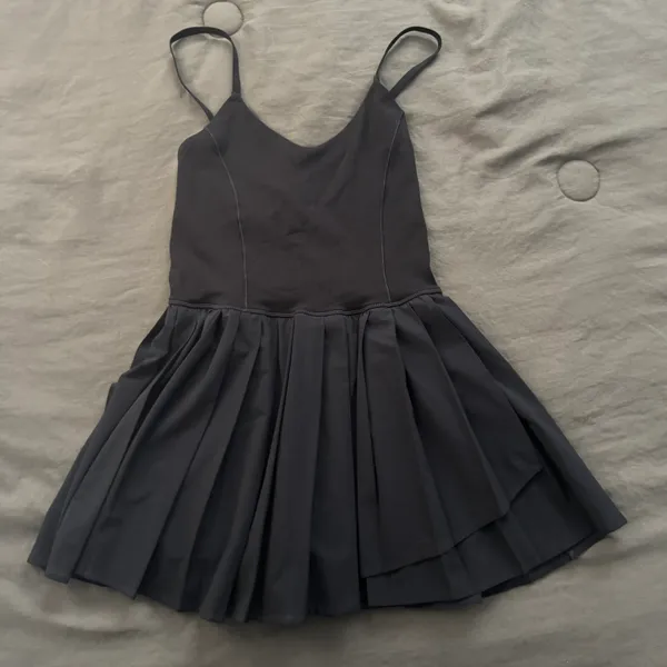 Aerie Offline Black Pleated Tennis Dress - Image 3