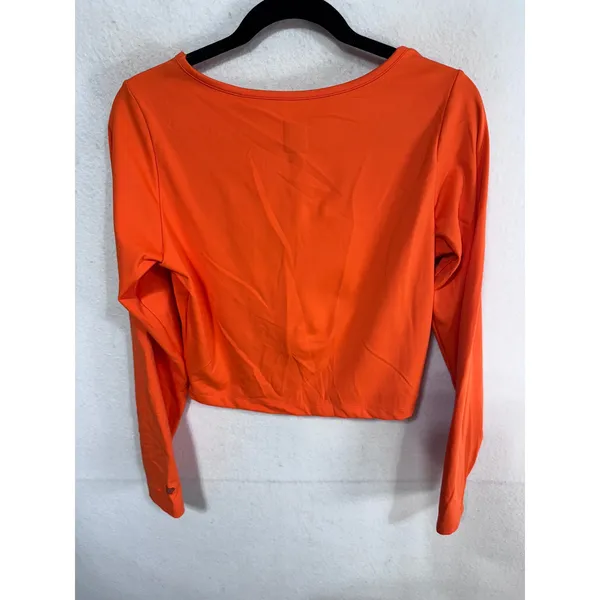 New Era Women's L Orange Long Sleeve Crop Top Cleveland Browns NFL Football - Image 4