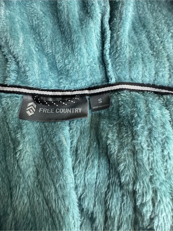 Free Country Plush Hooded Jacket in Teal - Image 8