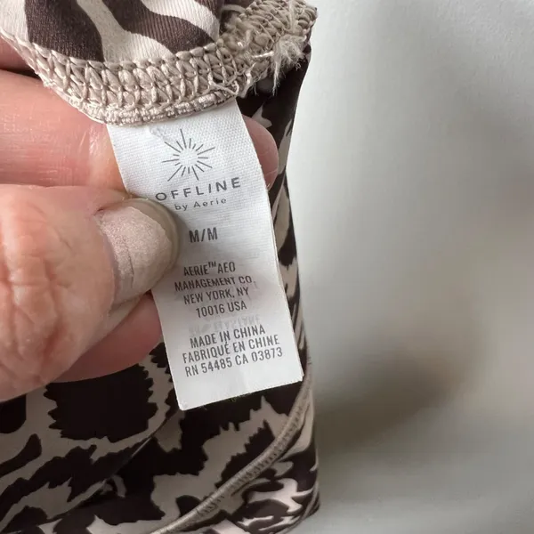 Offline by Aerie Goals High Rise 7/8 Leggings Brown Tan Animal‎ Print Womens M - Image 6
