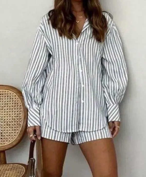 Commence Navy and White Striped Shirt - Image 2