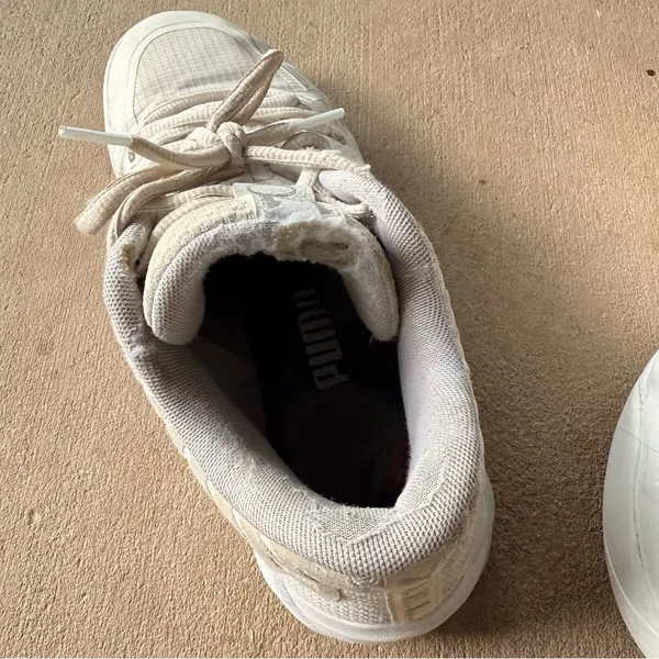 Puma Women's Cream and White Sneakers - Image 4