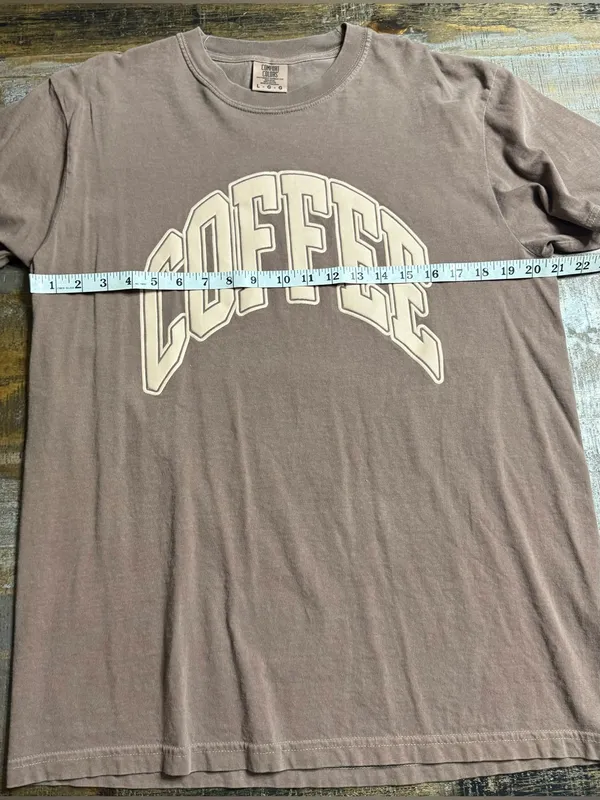 Comfort Colors Women's Short Sleeve Tee with COFFEE Graphic in Brown - Image 5