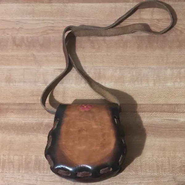 Vintage Mexico Mini Leather Bag Brown - Image 3