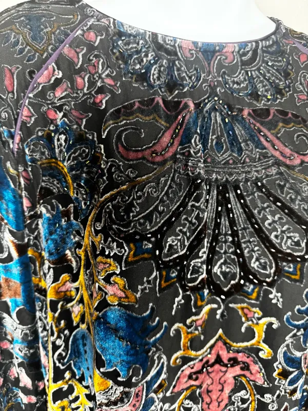 Hale Bob Silk Odile Medallion Silk/Rayon Velvet Burnout Dress - Image 14