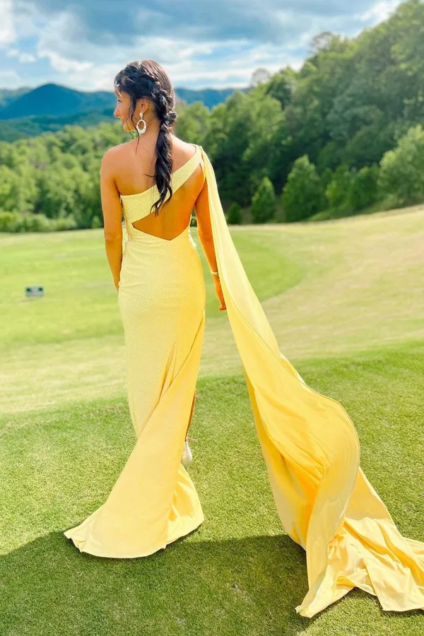 Sherri Hill 54429 One Shoulder with Cape Dress - Image 2