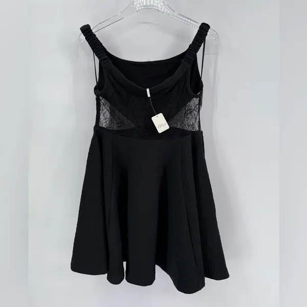 Free People Brooklyn Mini Dress‎ in Black size medium NWT - Image 5