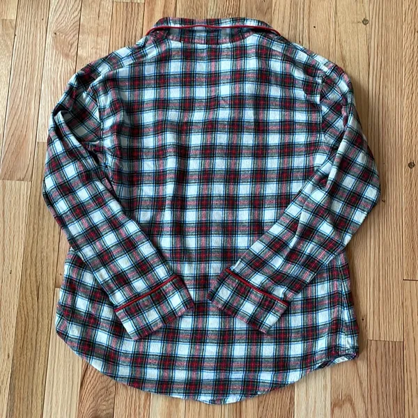 Lauren Ralph Lauren Shirt Womens Medium Red White Plaid Logo Button Up Sleepwear - Image 10
