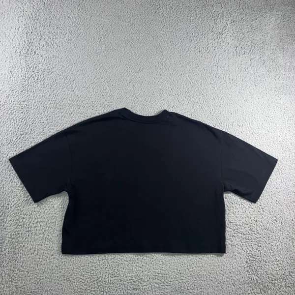 Old Navy Vintage‎ Tee T Shirt Women Small Crop Black Basic Oversized Baggy Loose - Image 2