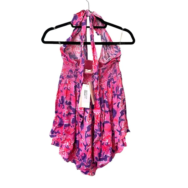 ROCOCO SAND Floral Halter Mini Dress‎ NWT Small - Image 4