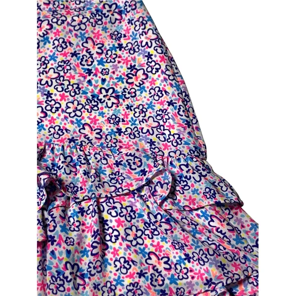Lilly Pulitzer Womens 8 Floral Ruffle Mini Skirt Pink Blue Tiered Lined - Image 5
