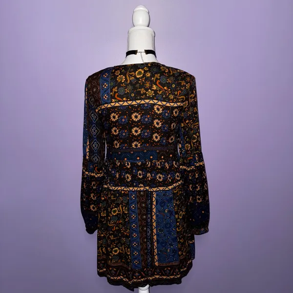 Altar’d State Bohemian Long Sleeve Floral Print Mini Dress - Image 12