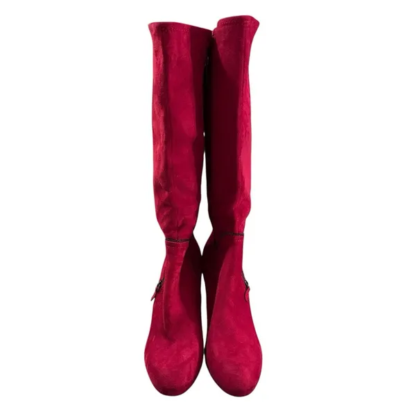Impo Scarlet Red Tall‎ Suede 5418371 Boots Women's Size 9 M Heels Knee High - Image 3