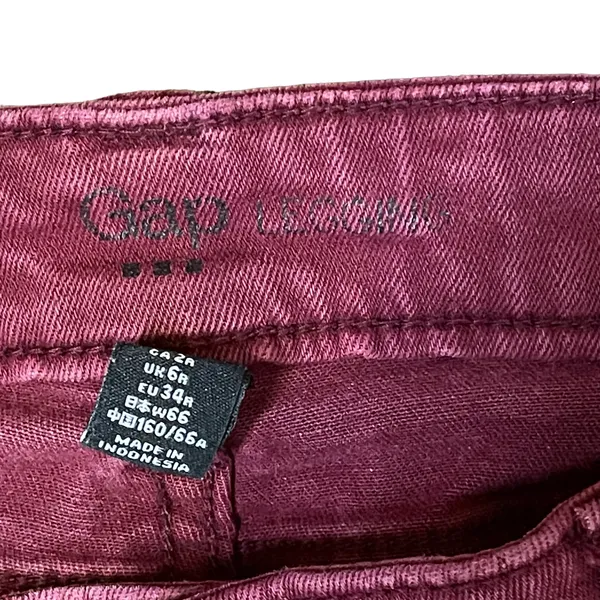 Gap Denim Legging Jegging Size 2R Wine Stretch Cotton‎ Blend Womens 28X29 - Image 4