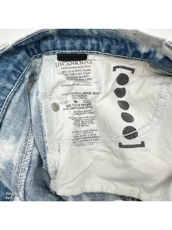 Blank NYC The Barrow Tie-Dye Ripped Distressed Denim Shorts Size 31 - Image 8