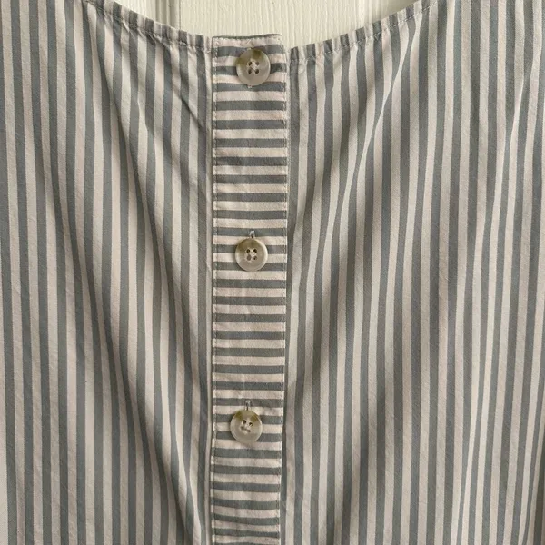 Madewell Green/Cream Button-Back Easy Dress - Image 7