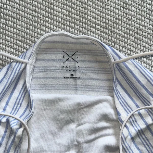 Pacsun Womens White Blue Stripe Basic Cropped Cami Tank Top Sz Xs - Image 4