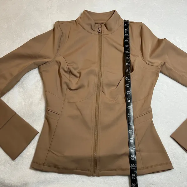 NEW Girlfriend Collective Parker Seam Jacket Size M Full Zip Stretch Gym Fitted - Image 10