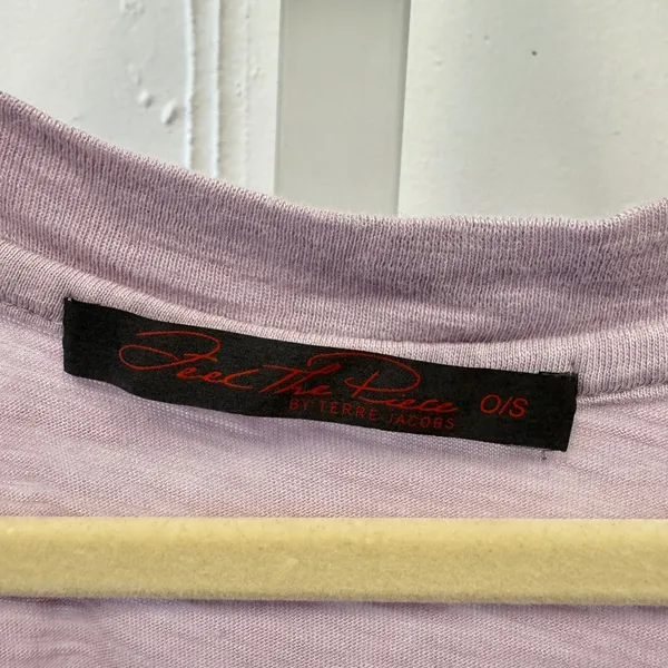 Feel The Piece by Terre Jacobs Lavender Slub Scoop Neck Oversized T-shirt O/S - Image 6