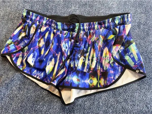 Fabletics Women's Athletic Running Shorts Blue Multi Color - Image 4