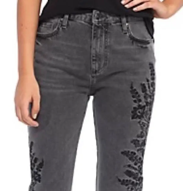FREE PEOPLE We The Free OB737354 Embroidered Girlfriend Jeans Size 29 - Image 6