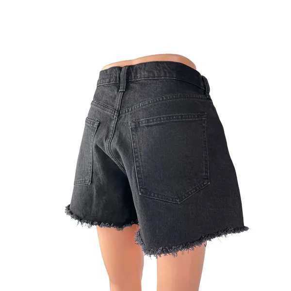 Abercrombie & Fitch The Mom Shore High Rise Black Cutoff Denim Jean Shorts 12 - Image 4
