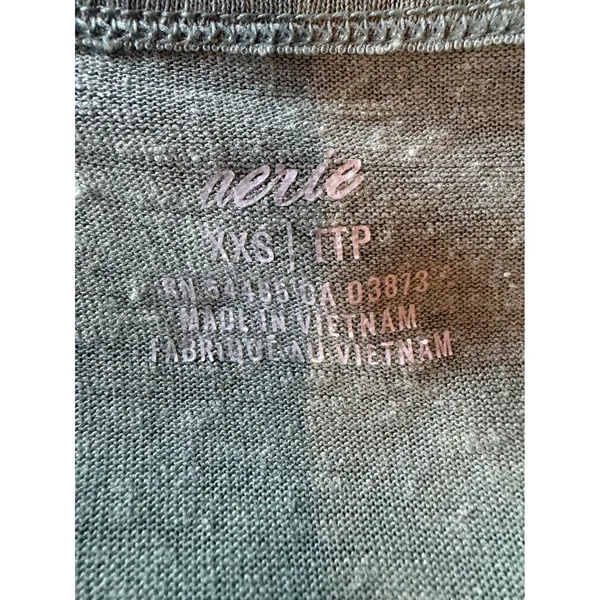 Aerie Tank Dress Women XXS Olive Green Linen Blend Midi High Low Athleisure - Image 7