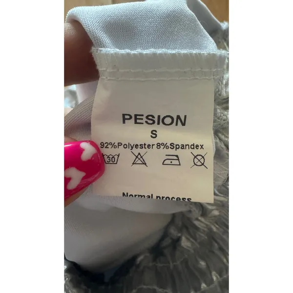 Pesion Silver Metallic Athletic Shorts‎ Womens Small Shiny Rave Festival Dance - Image 3