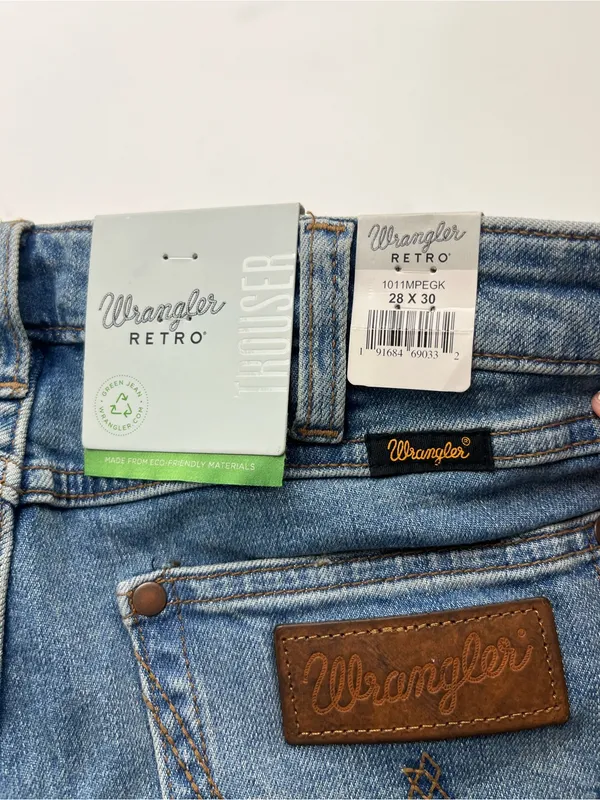 Wrangler Retro Trouser Womens Size 28 x 30 Blue Denim Jean Western 1011MPEGK NEW - Image 7
