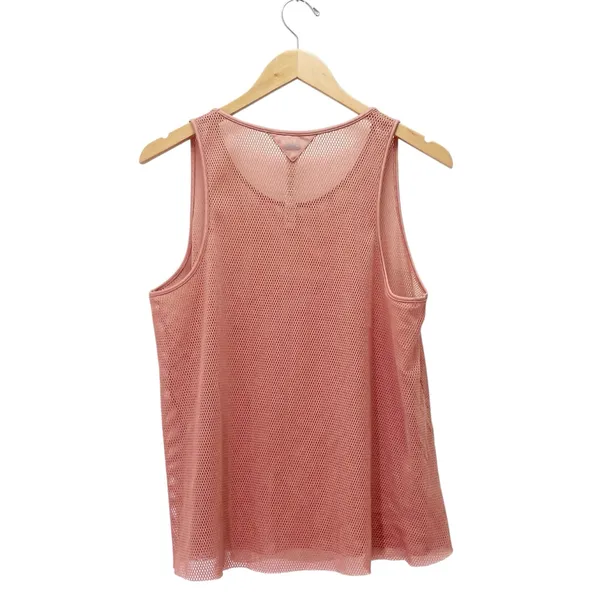 Alo Yoga Lucid Tank Top Size Large Pink Mesh Sheer Breathable Workout Coverup - Image 2