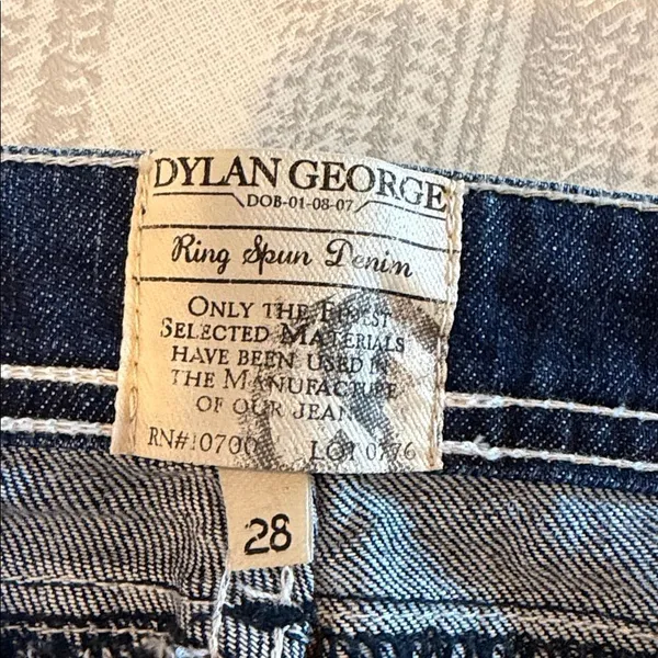 Dylan George Ring Spun Denim Alexandra Flare Jeans Size 28 Distressed Dark Wash - Image 4