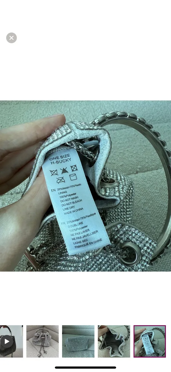 Liliana Silver Mini Bag with Chain Handle - Image 5