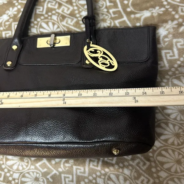 ONNA EHRLICH Black Leather MADISON Tote Satchel Handbag Purse - Image 6